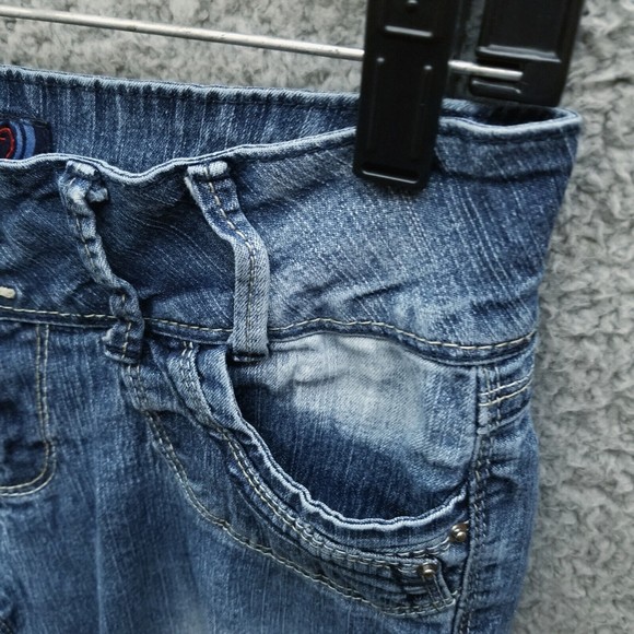 Angels Women's 7 Button-Fly Blue Cropped Jeans 30.75" 24.25" 7.5" - Picture 4 of 11